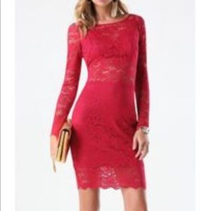 SM Red bebe lace dress.